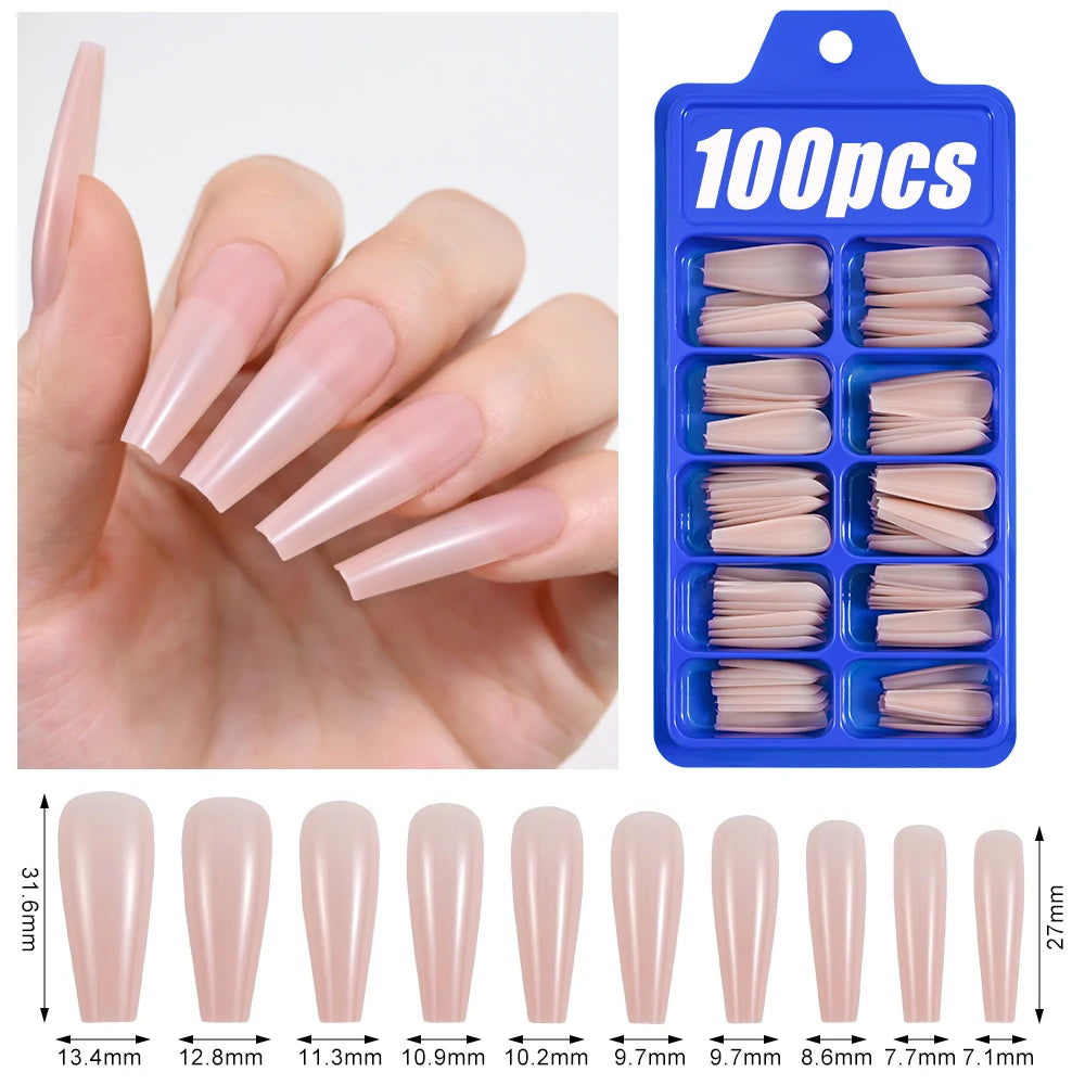 100Pcs  Pink Press on Nails